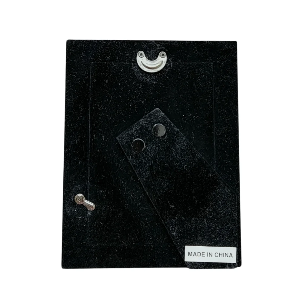 Frame photo silver decorative corners black back & glass front
